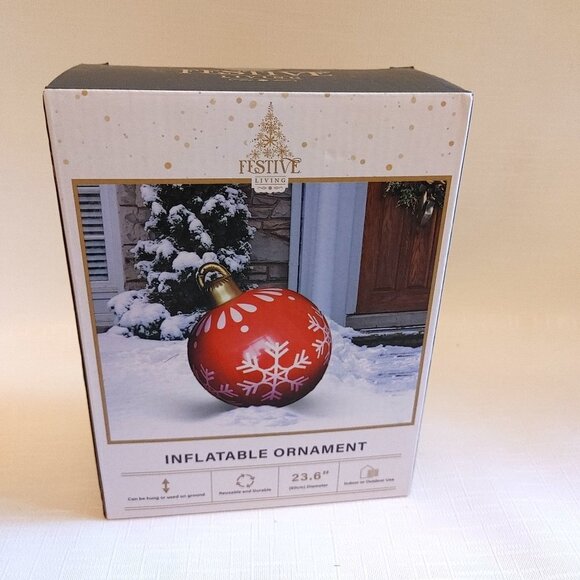 HUGE Christmas Bulb Inflatable Ornament BNIP 60cm Diameter Indoor or Outdoor Use - Picture 2 of 5